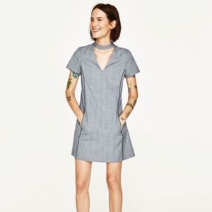 Zara V-Neck Dress With Choker Size S (EUC)